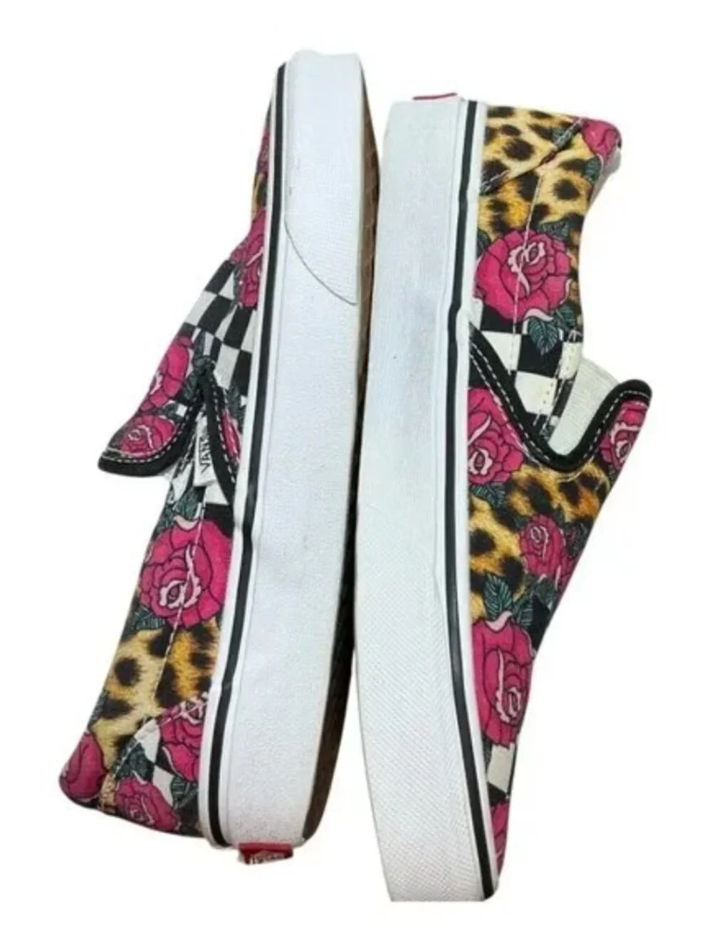Vans Leopard/Floral Print Slip-on Unisex Skateboarding Sneakers Size M5/W6.5 - Picture 4 of 13